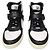 Sneakers alte Chanel in pelle bianca e nera Nero Bianco