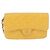 Chanel Timeless - Classic Double Flap Quilted Patent Small Giallo