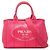 Mini borsa Prada in Canapa con placca logo triangolare Rosa