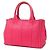 Mini borsa Prada in Canapa con placca logo triangolare Rosa - vista 2
