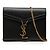 Borsa a tracolla Saint Laurent Cassandra con logo YSL e catena Nero