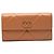 Cartera larga de piel de cordero marrón de Chanel Castaño