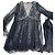 Autre Marque Transparentes schwarzes Spitzenkleid