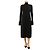 Joseph Schwarzes geripptes Midi-Kleid mit langen Ärmeln - size UK 10