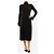 Joseph Schwarzes geripptes Midi-Kleid mit langen Ärmeln - size UK 10 - Ansicht 4
