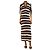 Proenza Schouler Abito a righe marroni e crema con colletto - size S Marrone