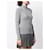Thom Browne Irischer Pointelle-Rollkragenpullover mit diagonalen Armbändern Silber  - Ansicht 3