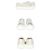 Dior Sneakers basse Work and Oblique da donna (Ivory/Gold) Bianco - vista 3
