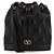 Valentino Bolsa de ombro com cordão em couro Nappa acolchoado Preto