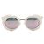 Chanel Gafas de sol para mujer White Camellia Round con lentes rosas Blanco