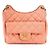 Chanel Sac hobo froissé brillant pour femmes, sac bandoulière et épaule avec poche caviar et chaîne, Rose Rouge