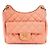 Chanel Sac hobo froissé brillant pour femmes, sac bandoulière et épaule avec poche caviar et chaîne, Rose Rouge - vue 2