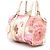 Fendi FF Logo Flower Pink Canvas Boston Tote Bag - view 2