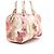 Fendi FF Logo Flower Pink Canvas Boston Tote Bag - view 3