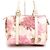 Fendi FF Logo Flower Pink Canvas Boston Tote Bag - view 4
