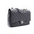 Chanel Borsa a tracolla con patta e catena argentata Nero - vista 4