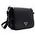 Prada Borsa a spalla con patta e borsa a tracolla in pelle spazzolata nera Nero - vista 3