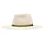 Chanel Bucket Hat aus Raffia mit CC-Logo-Band Silber