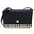 Burberry Vintage Karierter Leder-Notizbuchtasche Schwarz