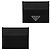 Prada Triangle Logo Nylon Saffiano Card Holder Black