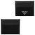 Prada Triangle Logo Nylon Saffiano Card Holder Black - vista 7