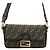Fendi ff FF Jacquard Fabric Baguette Bag