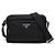 Prada Borsa a spalla Medium in Re-Nylon e pelle Saffiano VOOO Nero