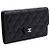 Chanel Classic Flap Damen-Langbeutel in schwarzem Caviar mit silberner Hardware - Ansicht 4