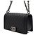 Chanel Borsa a tracolla Boy Black Caviar Medium Flap con catena argentata Nero - vista 2