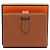Hermès Gold Compact Wallet with Silver Hardware Golden