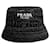 Prada Raffia-Bucket-Hat mit besticktem Logo Schwarz  - Ansicht 1