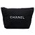 Chanel Pouch in tela nera con logo iniziale Nero