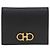 Salvatore Ferragamo Cartera compacta Gold Double Gancini Negro