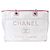 Chanel Borsa a tracolla Deauville in rafia Bianco
