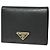 Prada Portamonete in Saffiano con logo triangolare QHH Nero