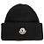 Moncler Beanie Schwarz aus Stoff