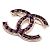 Chanel Spilla Black Pink Tweed CC Logo Season - vista 2