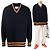 Maison Martin Margiela Stitch Wool Knit Navy Mehrfarben