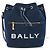 Bally Mini borsa bucket in denim con stampa logo Nero