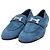 Hermès Mocassino blu con dettagli argentati