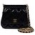 Chanel Mini Borsa a Spalla con Patta e Catena in Vernice Nero