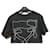 Off White Besticktes Kurzarm-Top für Damen Schwarz - Ansicht 5