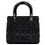Dior Saco Tote Lady Medium Cannage Preto com Costuras Multicores e Alça de Ombro - vista 4
