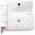 Chanel Mini Bolsa de Ombro com Aba e Corrente de Pérolas em Couro Branco - vista 7