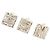 Chanel Conjunto de Broches Quadrados com Inicial em Cristal Banhado a Ouro Branco