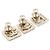 Chanel Conjunto de Broches Quadrados com Inicial em Cristal Banhado a Ouro Branco - vista 5