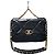 Chanel Bolsa com aba Large em pele de cabra Preto