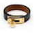 Hermès Bracelet Kelly à double bracelet plaqué or Marron  - vue 1
