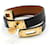 Hermès Bracelet Kelly à double bracelet plaqué or Marron  - vue 3
