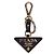 Prada Portachiavi in Saffiano con logo triangolo in metallo Nero